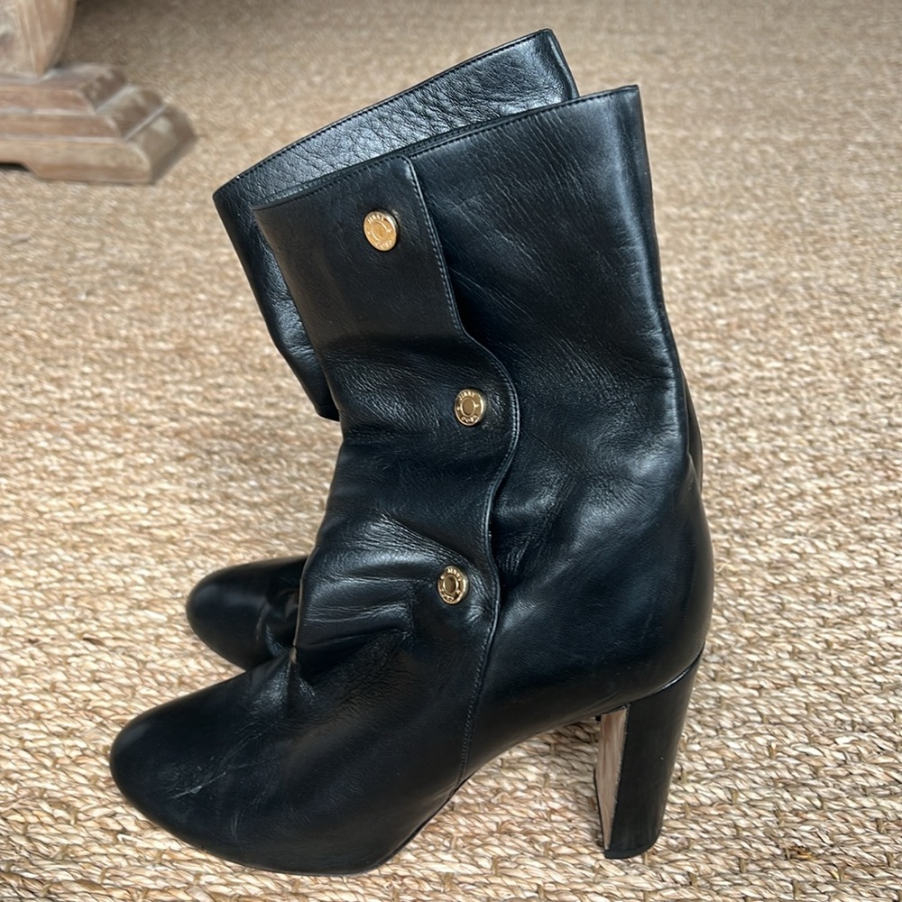 Jimmy Choo black leather boots size 37.5